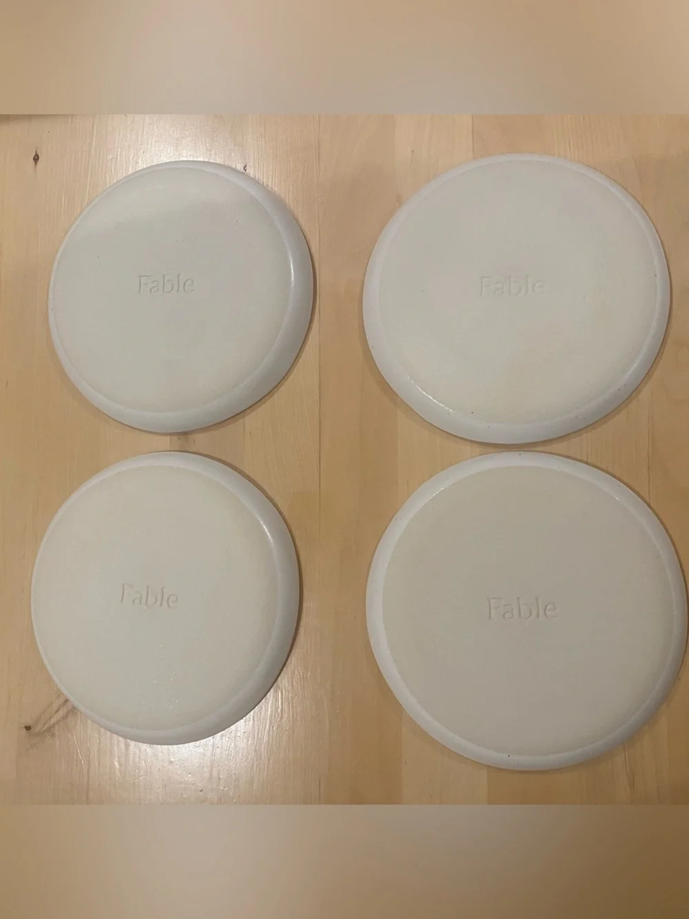 Fable White Ceramic Dessert Plates - Set of 4